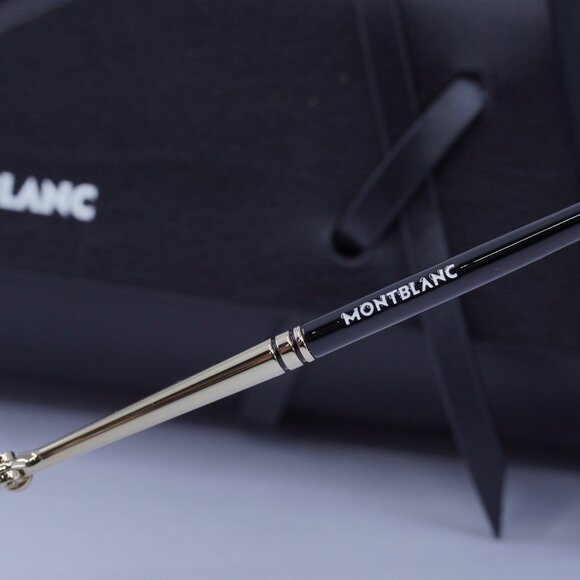 Montblanc MB0069S 002 Aviator Sunglasses - Black/Gold/Green - Picture 8 of 10